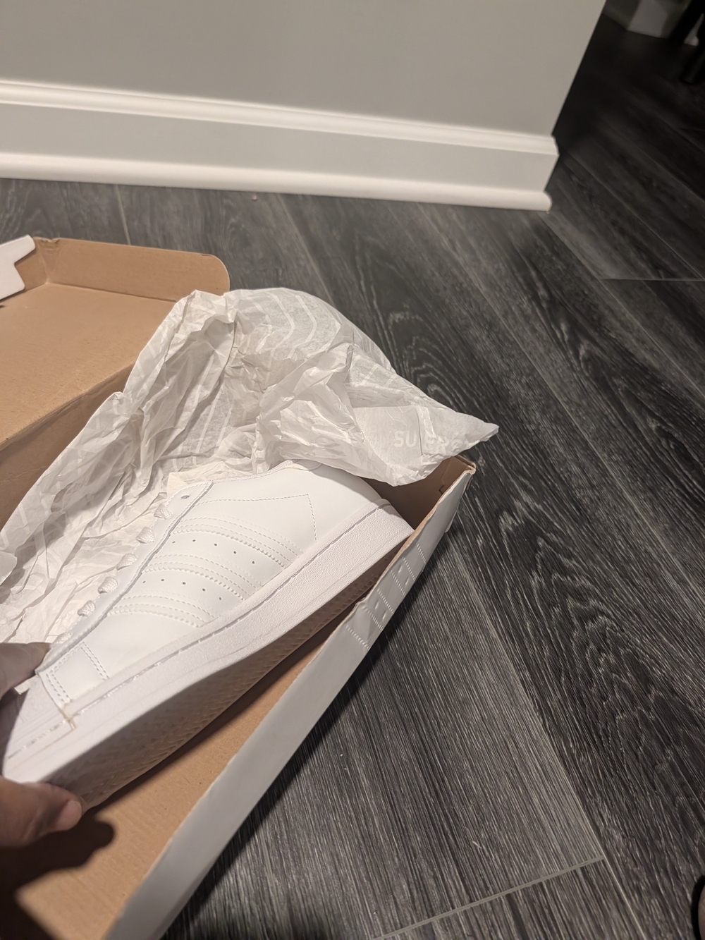 Adidas White Superstar Sneakers with Multicolor Logos - Picture 3 of 11